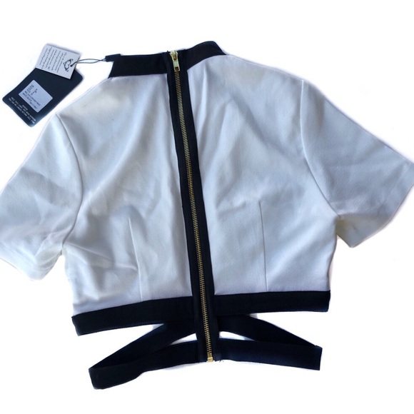 Missguided Cut Out Zip Back Crop Top - Picture 5 of 7